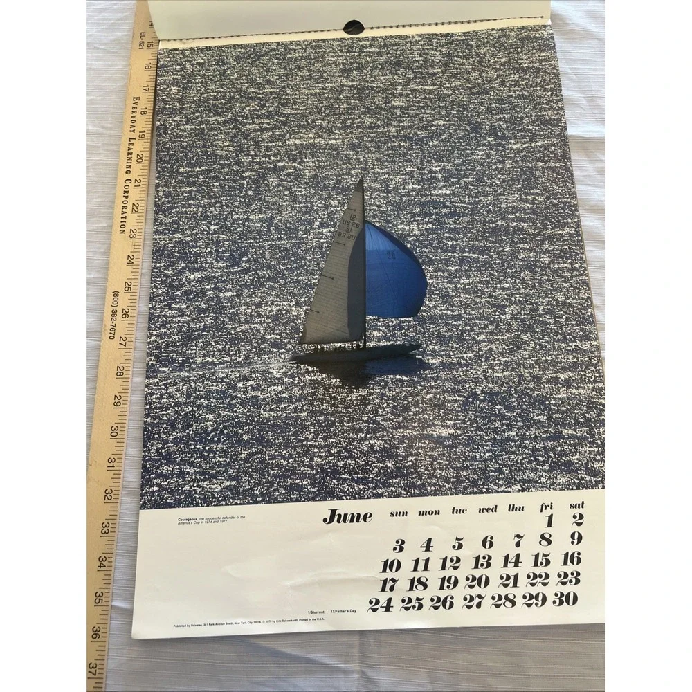 Vintage 1979 Sailing Wall Universe Calendar Eric Schweikardt 21